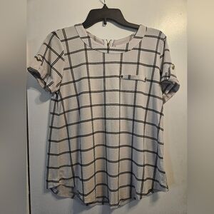 The Workshop Checkered Blouse in Black and White